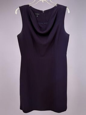 Talbots Sleeveless Cowl-Neck Midi Dress in Deep Plum